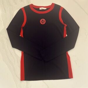 Tory Burch Black and Red Long Sleeve Tee